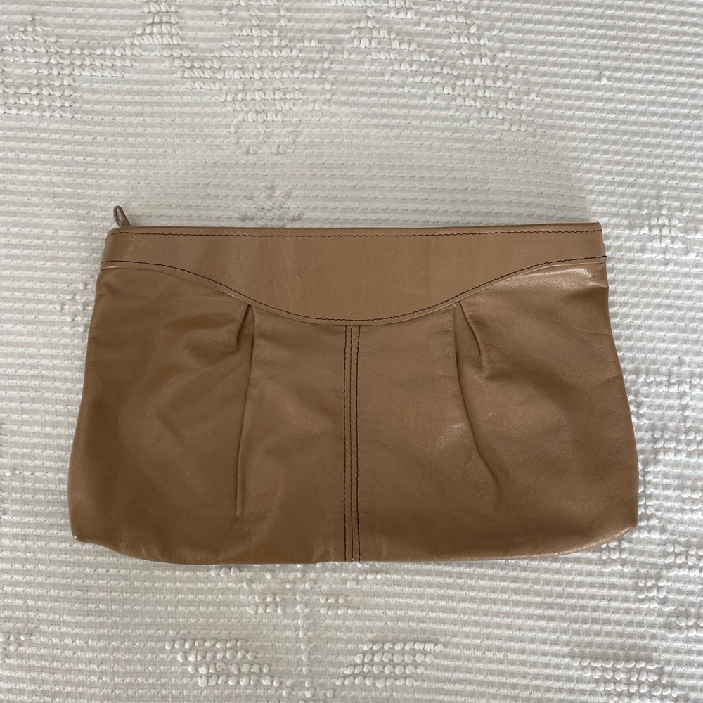 Vintage Tan Nude Leather Cluth Bag